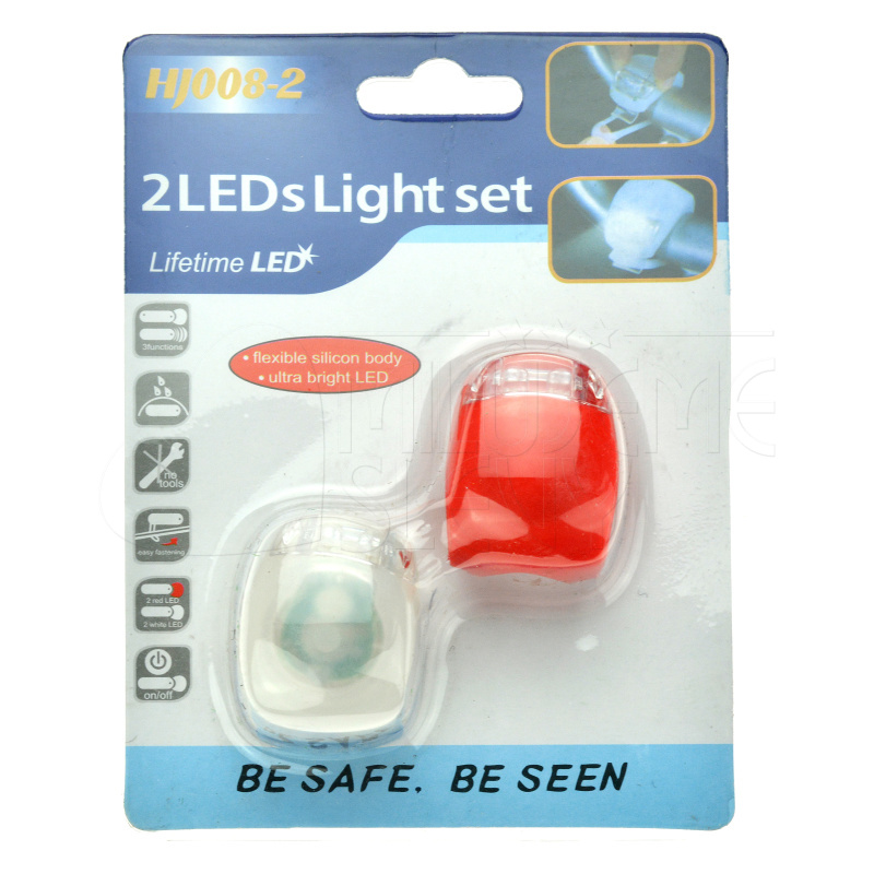 2x LED fény kerékpárhoz - szilikon 2x LED fény kerékpárhoz - szilikon