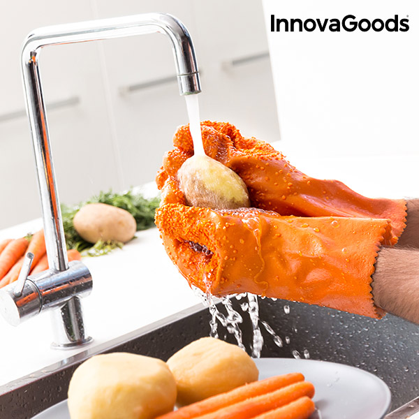 InnovaGoods Gyümölcs & Zöldség Tisztító és Hámozó Kesztyű InnovaGoods Gyümölcs & Zöldség Tisztító és Hámozó Kesztyű