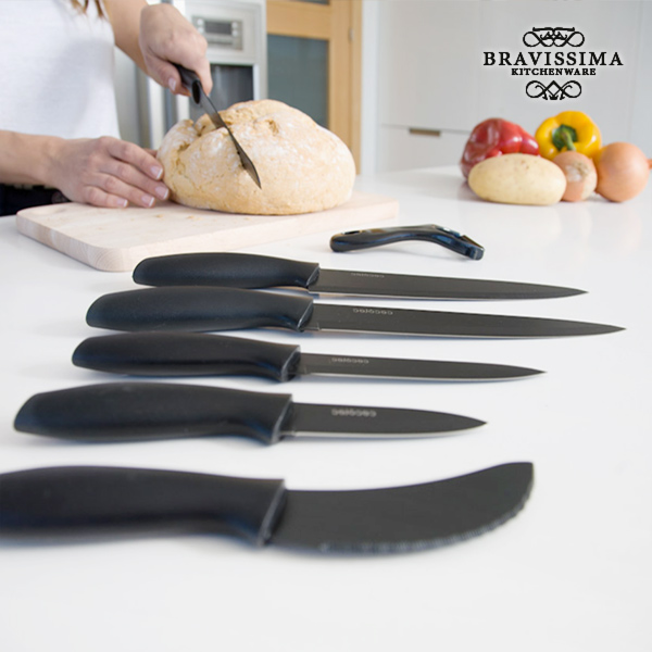 Bravissima Kitchen Professzionális Kerámia bevonatos Titánium Késkészlet (7 darab) Bravissima Kitchen Professzionális Kerámia bevonatos Titánium Késkészlet (7 darab)
