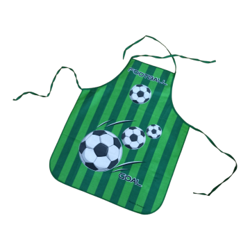 Gyerekkötény zöld futball motívummal