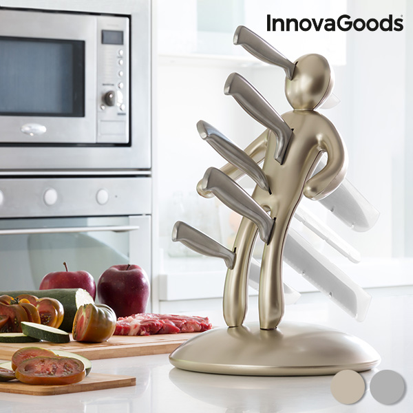 InnovaGoods Vudú Premium Késkészlet Késtartóval (6 Darabos) - Aranyszínű InnovaGoods Vudú Premium Késkészlet Késtartóval (6 Darabos) - Aranyszínű