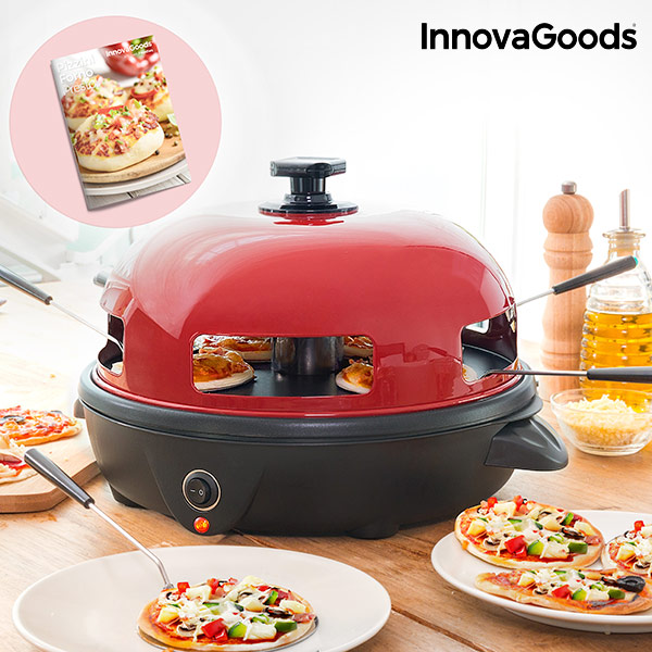 InnovaGoods Presto! Minipizza Sütő Receptkönyvvel 700W Piros Fekete InnovaGoods Presto! Minipizza Sütő Receptkönyvvel 700W Piros Fekete