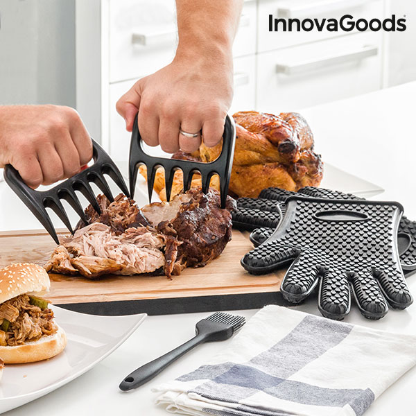 InnovaGoods Húsdaraboló Kesztyűvel és Kefével InnovaGoods Húsdaraboló Kesztyűvel és Kefével